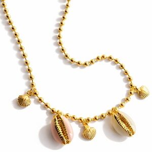 Beaded Seashell Pendant Necklace